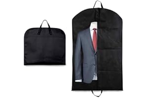 mkemka 2Pcs Suit Bag Black Suit Carriers for Men for Travel Reusable Breathable Suit Bag for Men Full Zipper Garment Bag for Suits and Coats(100×60cm)