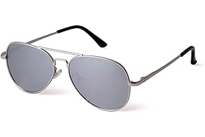 ADEWU Occhiali da sole unisex da pilota, polarizzati, retrò, protezione UV per ragazze e ragazzi (genitori + bambini)