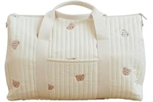 EHOTER Sac De Maternité Pour Bébé Matelassé Grande Capacité - Couche Maternelle, Toilette, Bagage Voyage Fourre-Tout - Cadeau Pour La Mère (Ours)