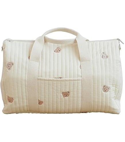 Sac De Maternité Bandoulière En Coton - Grande Capacité, Léger - Idéal Pour Sorties Bébé, Voyage - Dimensions 29x10x35 Cm