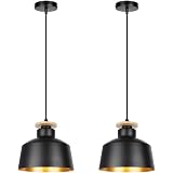 Moderne Pendelleuchte Vintage – Hängeleuchter Aus Metall & Holz, E27 Fassung, 100 Cm Kabel, Für Küche & Esszimmer