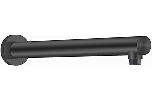 Drenky braccio doccia nero, prolunga in acciaio inox A2 V2A, 40 cm, finitura nera