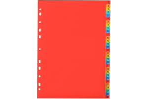 ZKSXOA 31 Piezas Separadores para Archivador, A4 Separadores De Plastico Separadores Archivador Colores con Letras A-Z para Carpetas(29,5 x 20,8 cm)