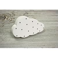 Bouton de meuble,poignée de meuble enfant nuage blanc à pois gris