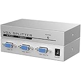 Prash 2 Port VGA Splitter Sharing Switch Box 150MHz 1 Input 2 Output VGA Switcher 1 PC to 2 Monitors SVGA/XGA Video Distribut