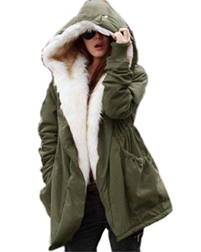 Aofur Womens Ladies Long Winter Casual Fleece Warm Coat Jacket Girls School  Coats Trench Parka Hoodies 8-20