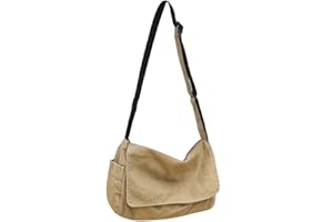 YILCER Canvas Crossbody Bag for Women Men, Large Canvas Shoulder Bags Tote Bag For School Travel Casual Daily, 38CM*24CM*16CM