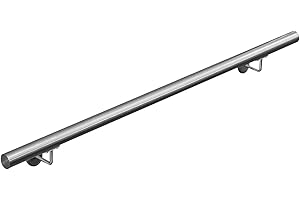 LAGENTO Main courante 304 acier inoxydable rampe escalier barre appui V2Aox 50-200 cm, Length:130 cm