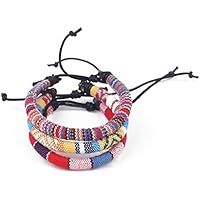 3x Surfer Fußband MADEBYNAMI, Fußbändchen, Fußkette, Surfen, Segeln, Klettern multi, gelb, rot/blau