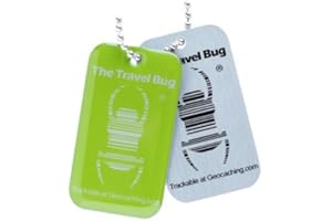 Geo-Versand Geocaching Travel Bug® QR Code Green with Free Logbook Copytag 2 Dogtags with Chain Trackable