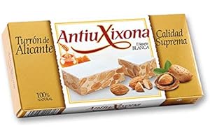 TURRONES FABIÁN AntiuXixona Turrón de Alicante de almendra Etiqueta blanca (duro), Sin Gluten - 200 g