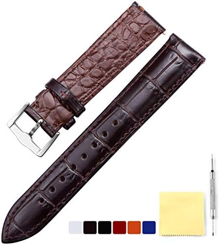 BINLUNLeather Watch Bands Quick Release Replacement Watch Straps for Men and Women 12mm 14mm 16mm 18mm 19mm 20mm 21mm 22mm 24mm with 7 Colors