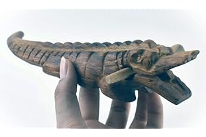 IAMSIAMZ Guiro Musique Instruments à percussion en bois bloc sonore animal croassement Alligator ou Crocodile avec un maillet (Alligators)