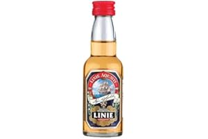 ‎LINIE AQUAVIT LINIE Aquavit Original - Fassgelagerter Aquavit aus Norwegen - der Klassiker Unter den Premium-Aquaviten | Kümmel Schnaps mit Noten von Vanille, Holz, Sherry und Zitrusfrüchten | Vol. 41,5% (Original, 0,04L)