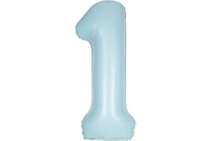 UNIQUE Giant Foil Number 1 Balloon - 86 cm - Matte Baby Blue