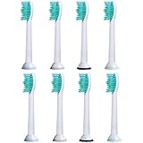 8 uds (2x4)de cabezales de recambio para cepillos de dientes E-Cron®. Philips Sonicare ProResults recambios. Totalmente compatibles recambios cabezales con los siguientes modelos de cepillos de dientes eléctricos Philips: DiamondClean, FlexCare, Platinum, Plus(+), HealthyWhite, 2 Series, EasyClean y PowerUp.