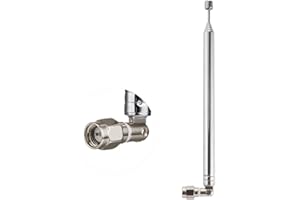 Vecys Antena de Radio Telescópica de 8 Secciones con Conector SMA Macho de Repuesto 735 cm para Receptor de Radio Estéreo Am/FM de TV.