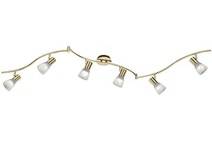 Trio Leuchten levisto «rail», 6er-Schiene Messing matt, E14 6|wattsW