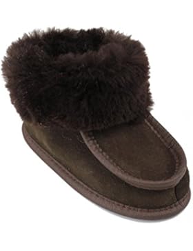 TupTam Forfus Unisex Kinder Lammfell Hüttenschuhe Warm Ledersohle