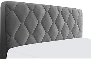 ‎WSGJHB WSGJHB Bett Kopfteil Bezug Bettkopfteil Hussen Kopfteilbezug Staubdicht Verdicken Gesteppt Einfarbig Baumwolle Kopfbedeckungen Kopfende Bettdecke,Grau,200cm(79inch)