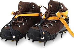 VGEBY Crampons Alpinisme À Neige Glace Dispositif De Traction Lourd Anti Glissement pour Les Bottes De Couleur du Sac de Rangement aléatoire