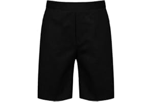 L S U LSU Boys Pull-UP School Shorts Uniform Half Elasticated Back~NO Zip/Clip~ 2-11YEARS