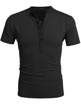 Aulei Herren Poloshirt slim fit Stehkragen fashion casual T-Shirt Unifarbe kurzarm Hemd