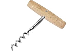 Fackelmann 31084 Korkskruv 11 cm i bokträ/metall, beige/silver, 11 x 7,9 x 2 cm
