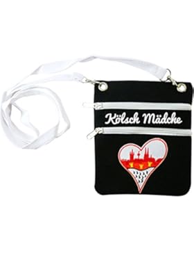 Kleine Umhängetasche ~ Kölsch Mädche schwarz ~ Köln Karneval Kölner Dom Tasche