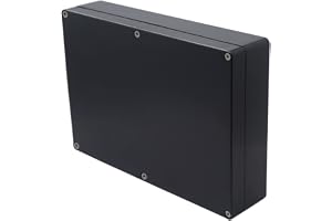OtdorPatio Projektlåda IP65 Vattentät Kopplingsbox ABS Plast Svarta Elektriska Lådor DIY Elektroniskt Projektfodral Krafthölje 263 x 182 x 60 mm (10,35 x 7,17 x 2,36 tum)
