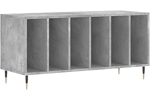 vidaXL Mobile Porta Dischi Grigio Cemento 100x38x48 Legno Multistrato