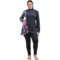 3PCSSet Waterproof Burkini Femmes Muslim Swimwear Women Long Sleeves Modest Swimsuit ( Top + Pants + Hijab