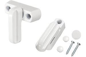 Teegxddy 2 PCS cierre seguridad ventanas abatibles cerradura de seguridad de ventana blanca seguridad lock manija Seguridad para Ventana Cerradura