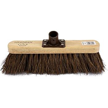 2 X Bassine 12" Traditional Wooden Sweeping Brush With Handle