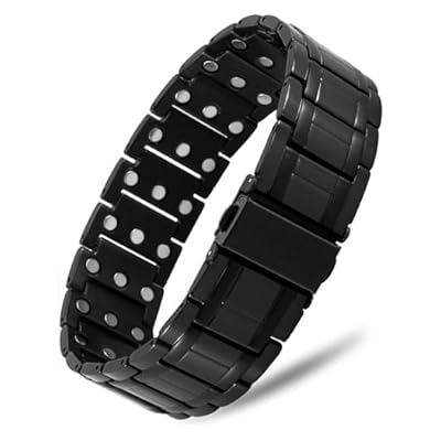 Magnetrx® 3x Strength Titanium Magnetic Bracelet – Magnetic Bracelets For Men – Premium Fold-over Clasp And Adjustable Length With Sizing Tool (black)