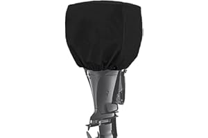 ETOMVOOP Boat Engine Motor Cover, Waterproof Outboard Propeller Hood, 210D Oxford Fabric Dinghy Protector for Ship, Barge, Skiff, Yacht 15HP
