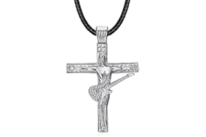 BOBIJOO Jewelry - Pendentif Johnny Hallyday Croix Guitare Acier Inoxydable Argent Diamant