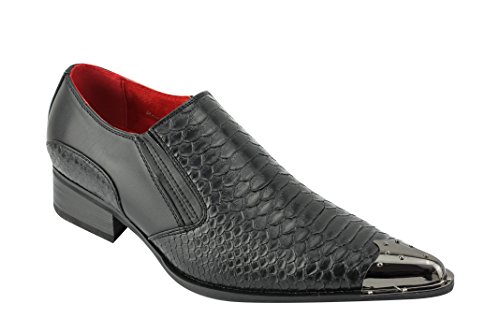 mens black leather pointed winklepicker shoes