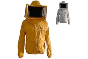URBANSBEE Giacca Apicoltore Cotone professionale per Tuta Apicoltura con Quadrato Cappello Maschera Velo Beekeeping Jacket Apicoltori Camiciotto protezione