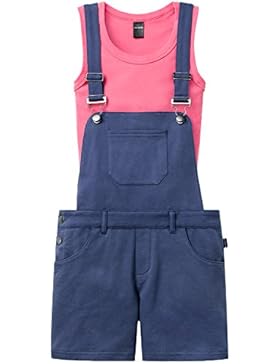 Schiesser Mädchen Zweiteiliger Schlafanzug Mix & Relax Set: Latzhose + Top, 2er Pack