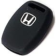 AUTO SiTY 2-Button Car Remote Silicone Key Case Shell Cover Fob Skin Cover Protector for Honda City/Civic / Jazz/Mobilio / Amaze/CRV / Brio Black
