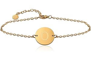 GD GOOD.designs Braccialetto con lettere in oro | placcato in vero oro 18 carati | Ciondolo con incisione delle iniziali