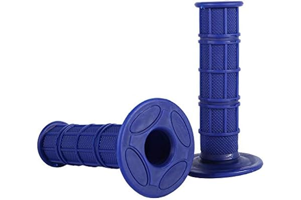 Keenso 2pcs 7/8 22mm Poignée de Guidon de Moto, Universel Antidérapant Poignées de Main d'Extrémité de Barre en Silicone(Blue)