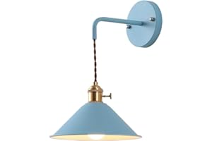 Mengjay Applique da parete vintage Reto Applique per interni E27 Applique da parete in metallo antico Lampada da specchio per soggiorno Camera da letto Sala da balcone Balcone Scale da giardino (Blu)