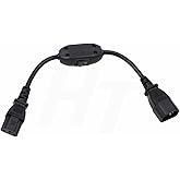 HangTon IEC320 C13 C14 Stromversorgungskabel mit Schalter On Off für Gitarren Pedalboard USV Monitor Computer, 125V/10A 250V/