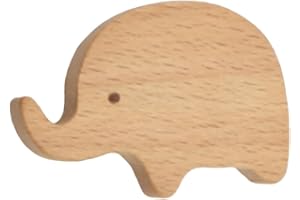 ANGAEKKOT Möbelknöpfe Holz Herz 6 Stück,Schrankknöpfe,Holzknöpfe für Kommoden,schrankknöpfe holz für kinderzimmer,schubladenknöpfe,knauf für schrank für Haus Küche Schlafzimmer Kleiderschrank (Elefant)