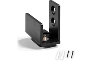 MAGTCTYAE Guía de Suelo Ajustable Para Puerta Corredera, Guía del suelo inferior Guía de suelo colgante en pared Negro 1PC
