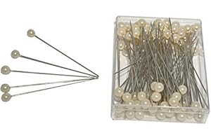 N.A. Perlennadeln Deko-Nadeln Perle 100 Stück CHAMPAGNER Ø 6 mm, Länge 6cm Hochzeit