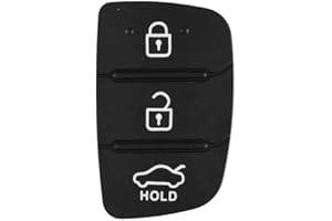 AUTOZOCO Botones Silicona Mando Llave del Coche 3 Botones, Botones Carcasa Llave Coche, Compatible con Kia y Hyundai i30 / i30 Coupe / i40 / IX20 / IX35 / Santa Fe, Botone Abrir, Cerrar y Maletero