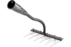 CIKIKI Rastrillo de acero al carbono, rastrillos de jardín de metal resistente, rastrillo de hierro para jardinería y deshierbe, rastrillo para jardinería, rastrillo resistente